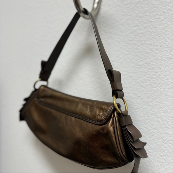 BCBGIRLS Metallic Brown Shoulder Bag with
Gold Hardware - Picture 3 of 13